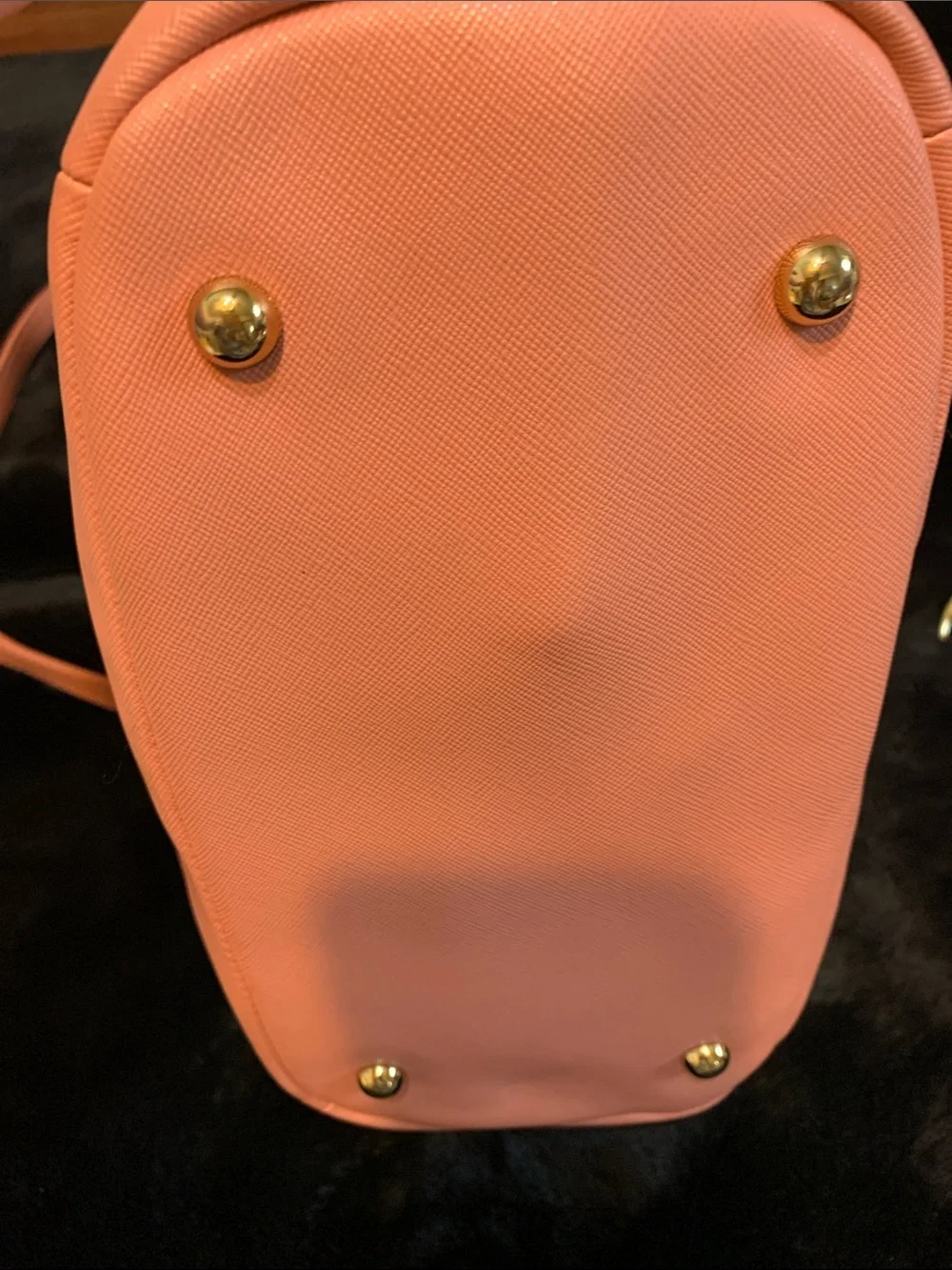 Samantha Vega Coral Tote with Bow Accent and Gold Hardware